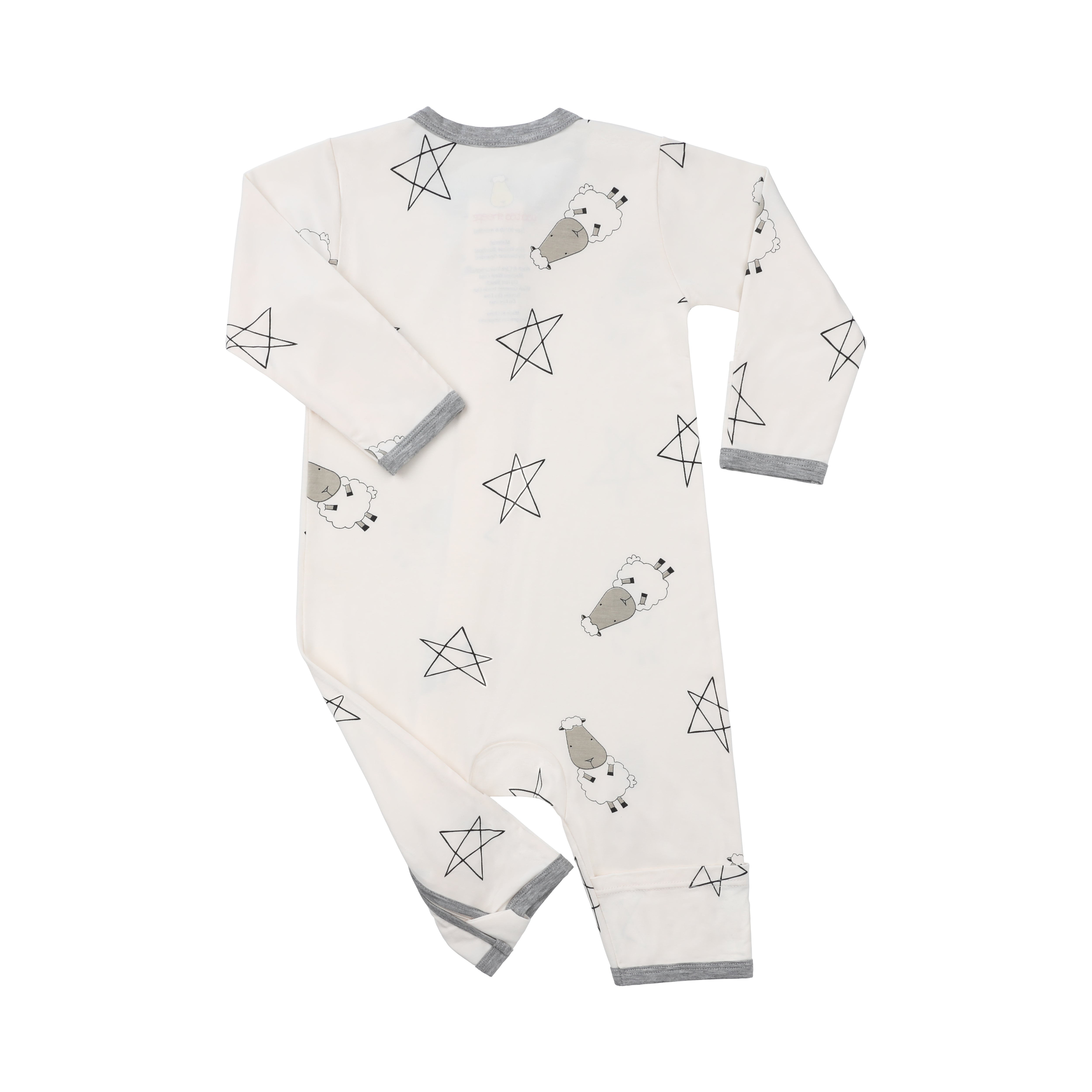 Romper Zip Big Star & Sheepz Yellow with Grey Border