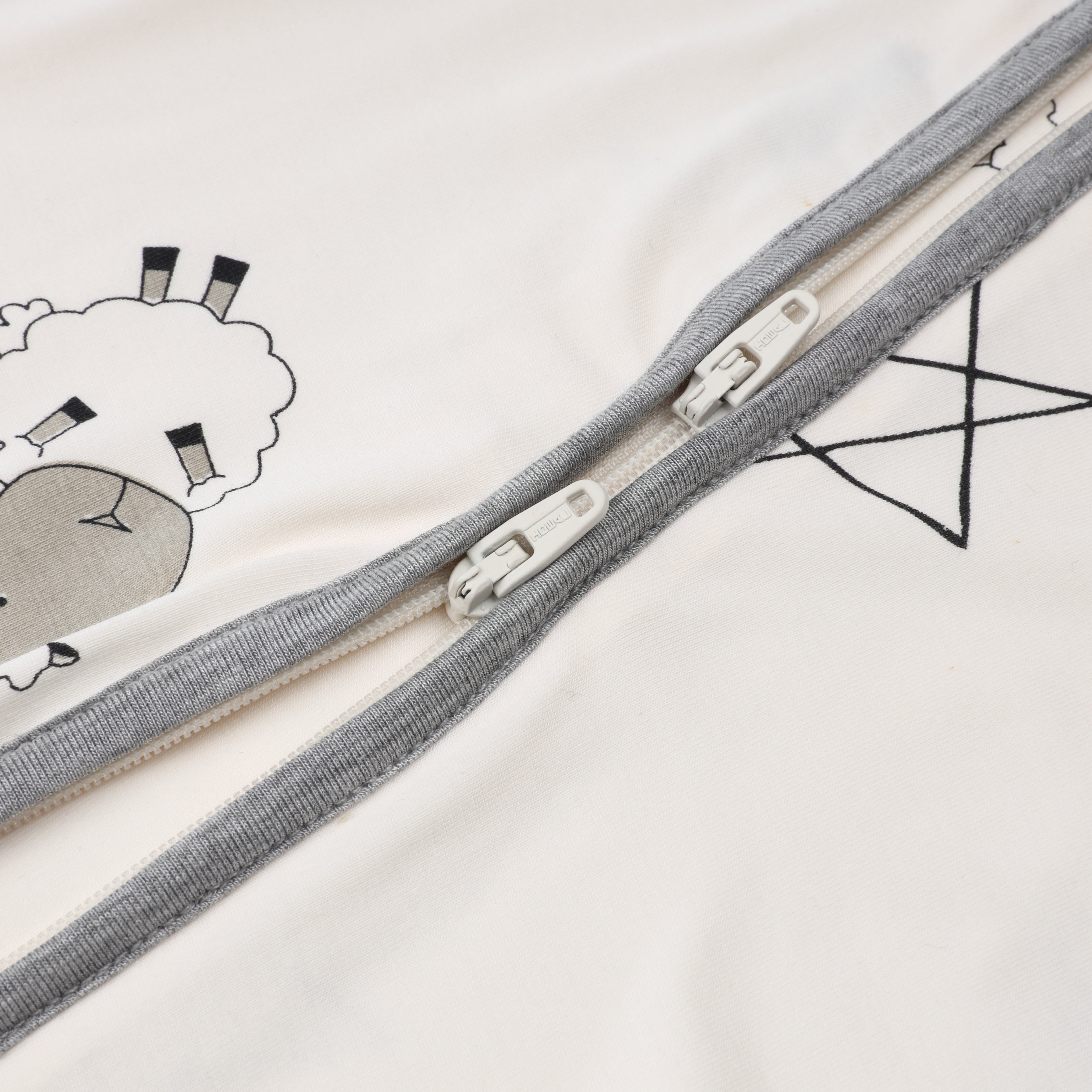 Romper Zip Big Star & Sheepz Yellow with Grey Border