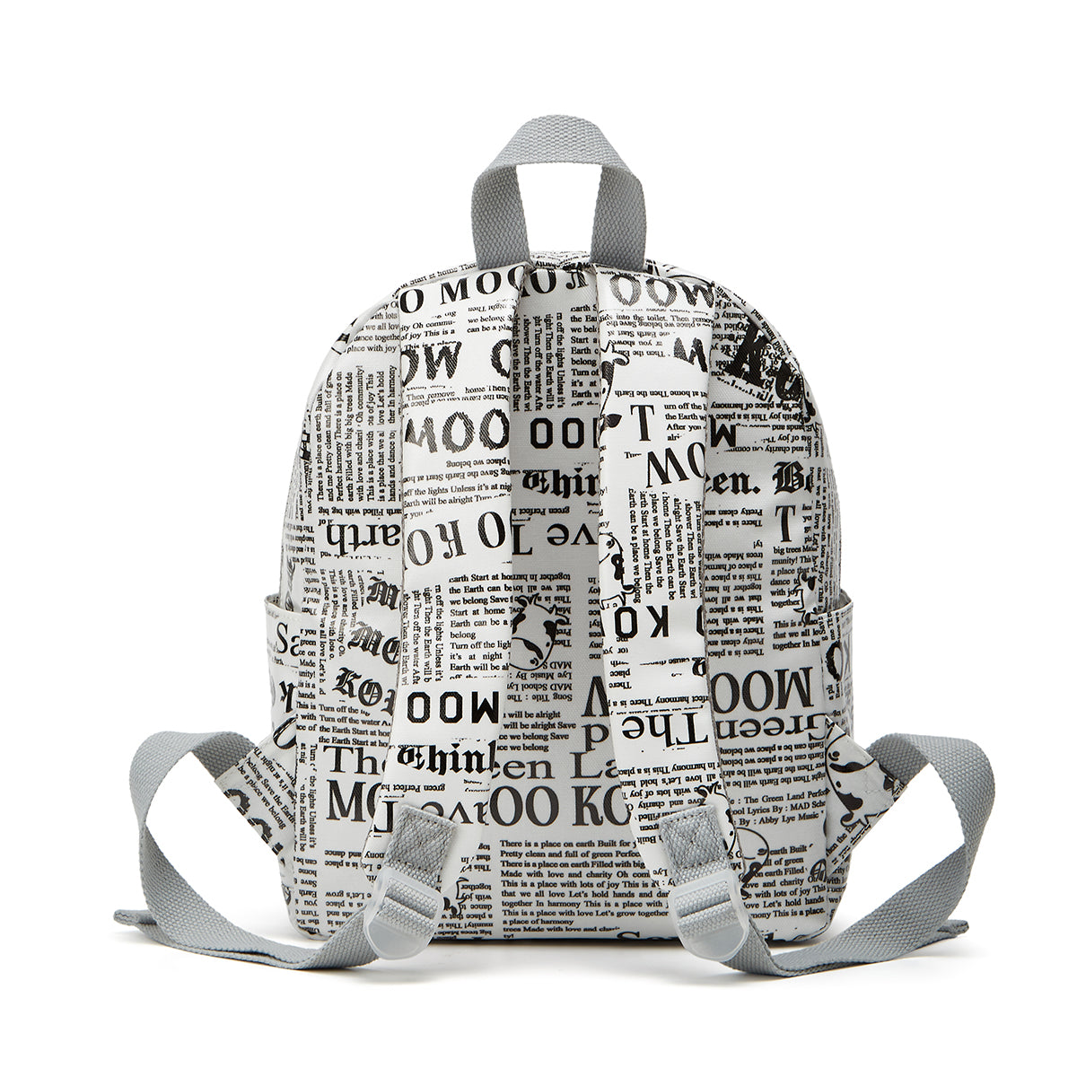 Baa Baa Sheepz Backpack Newspaper White - Medium