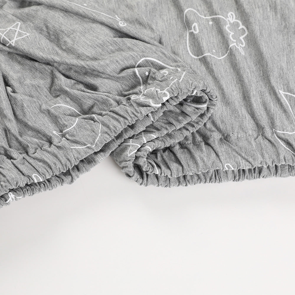 Mattress Sheet Sweet Dreams Baa Baa Grey - Single Bed
