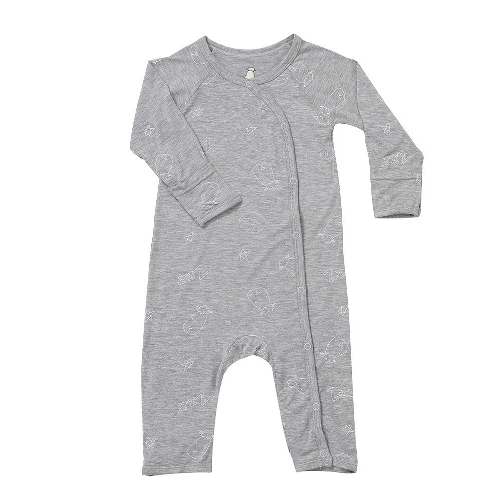 Romper Side Snap Sweet Dreams Baa Baa Grey