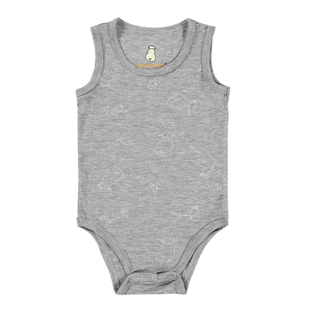 Sleeveless Onesie Sweet Dreams Baa Baa Grey