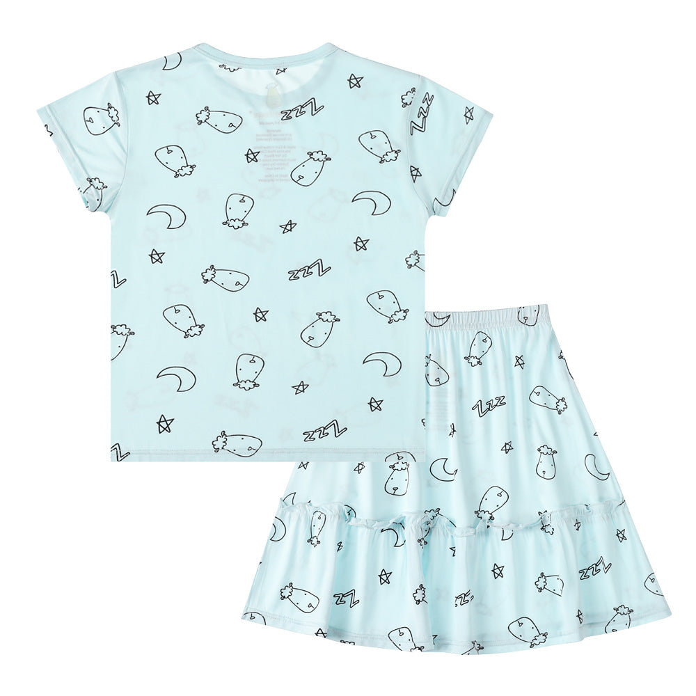 Short Sleeve Shirt Sweet Dreams Baa Baa Blue + Skirt Sweet Dreams Baa Baa Blue