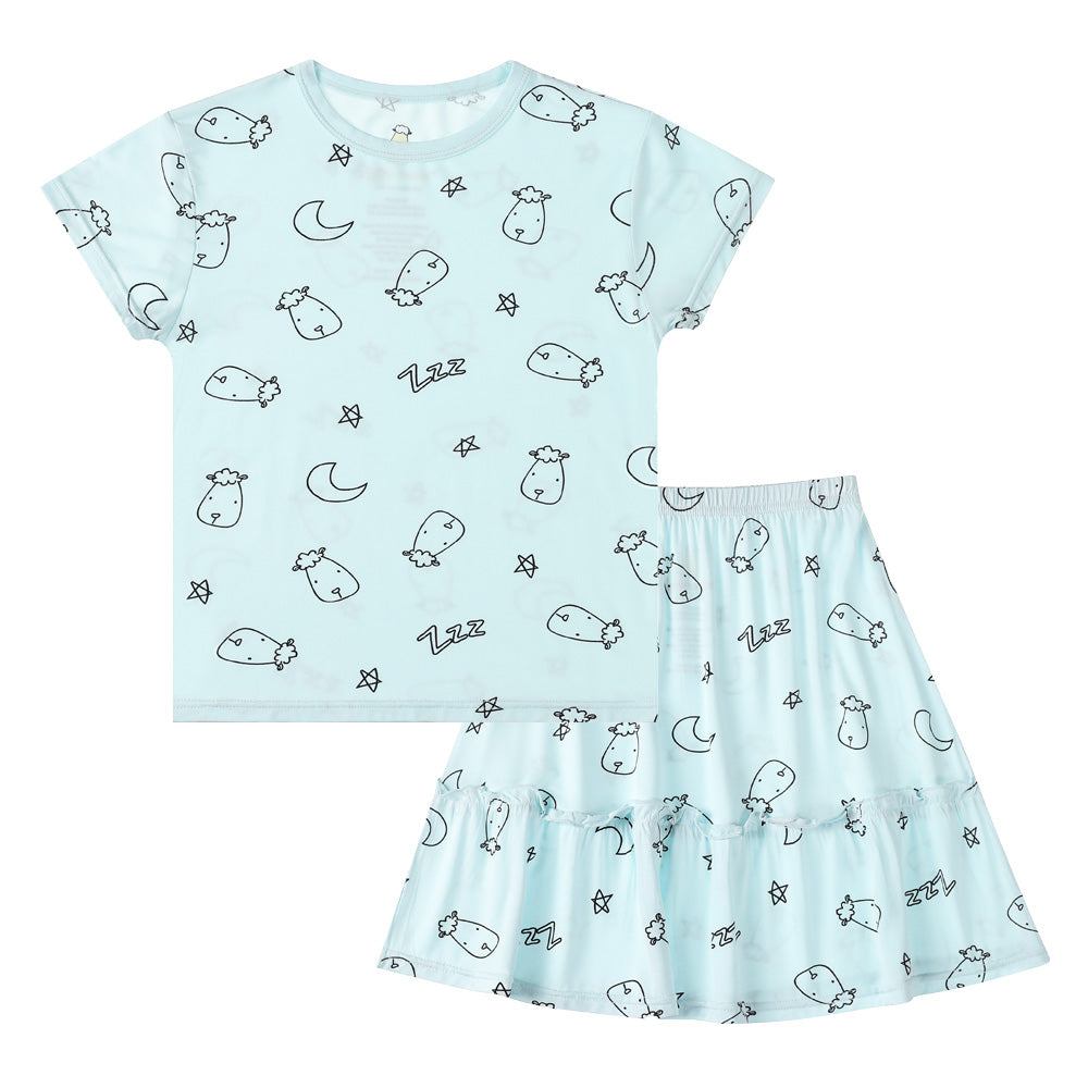 Short Sleeve Shirt Sweet Dreams Baa Baa Blue + Skirt Sweet Dreams Baa Baa Blue