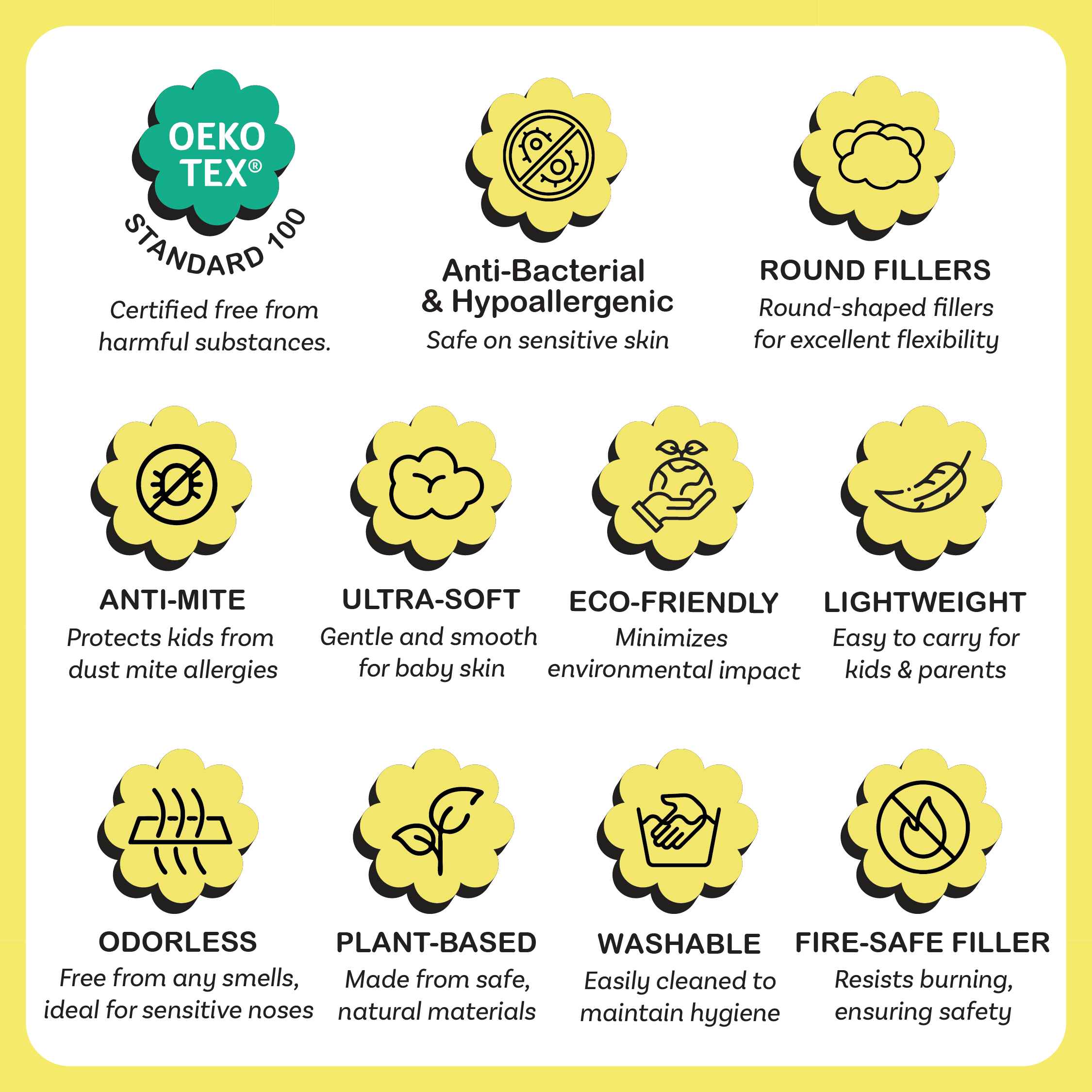 Bed-Time Buddy™ Cute Big Star & Sheepz White with Color tag - Small (size 13x30cm)