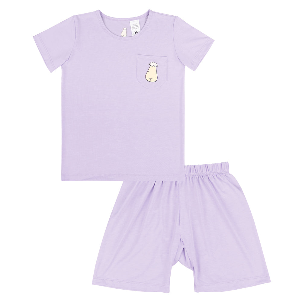 Short Sleeve Shirt Lilac + Shorts Lilac