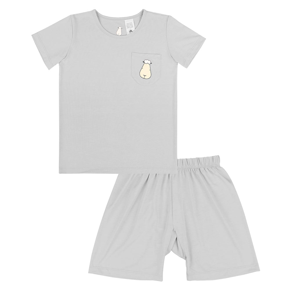 Short Sleeve Shirt Grey + Shorts Grey