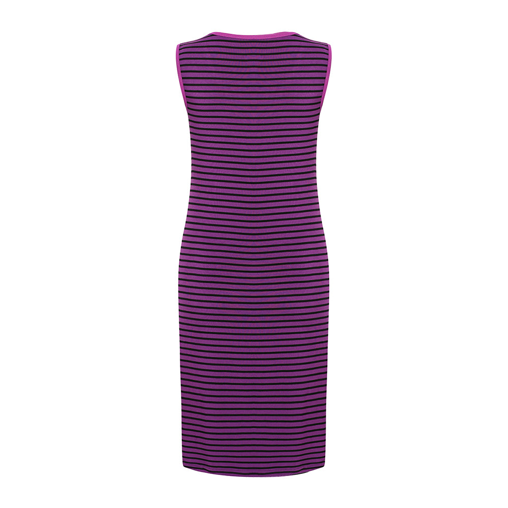 DooDooMooky Maternity & Nursing Sleeveless Dress Violet with Stripe