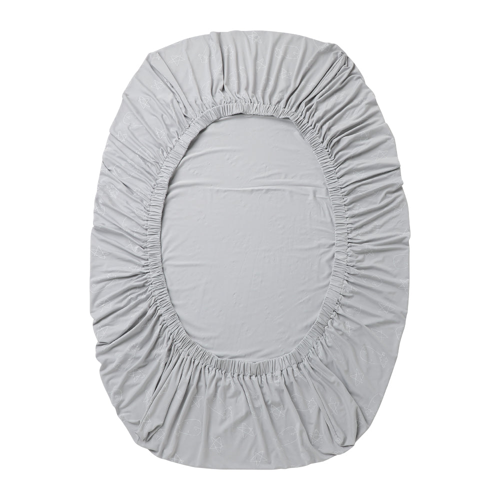 Mattress Sheet Cute Big Star & Head Grey - Single Bed