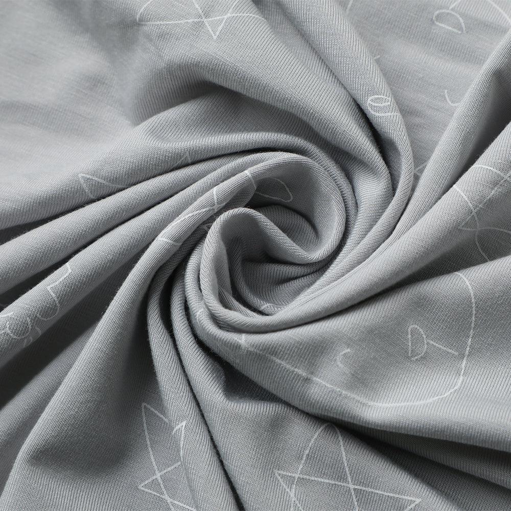 Mattress Sheet Cute Big Star & Head Grey - Single Bed