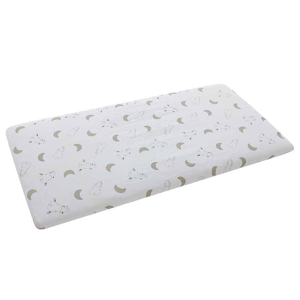 Mattress Sheet Big Moon & Sheepz White