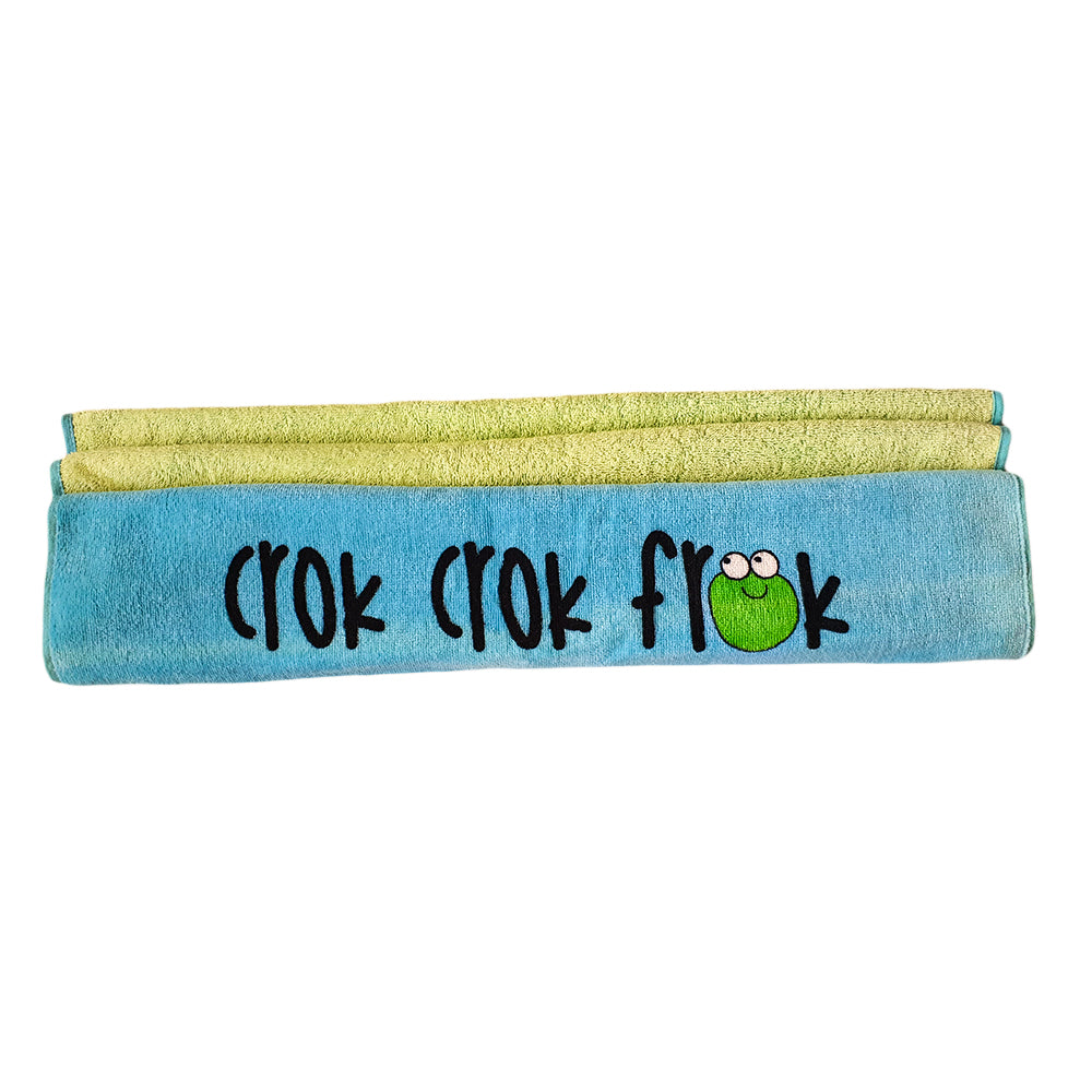 CrokCrokFrok Bath Towel Crok Boy - Blue with Apple Green - Small