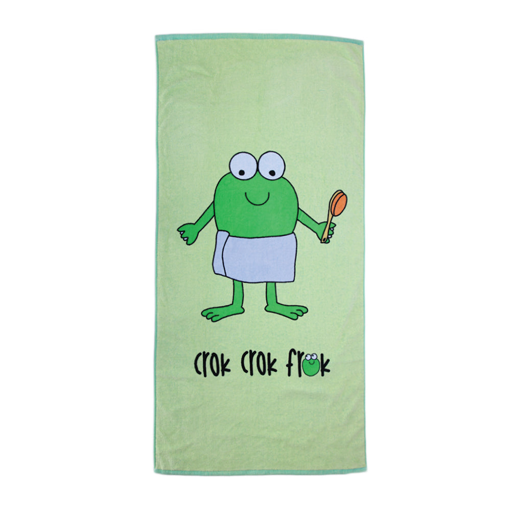 CrokCrokFrok Bath Towel Crok Papa - Apple Green with Blue - Small