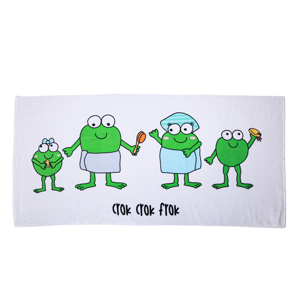 CrokCrokFrok Bath Towel Crok Family - White - Small