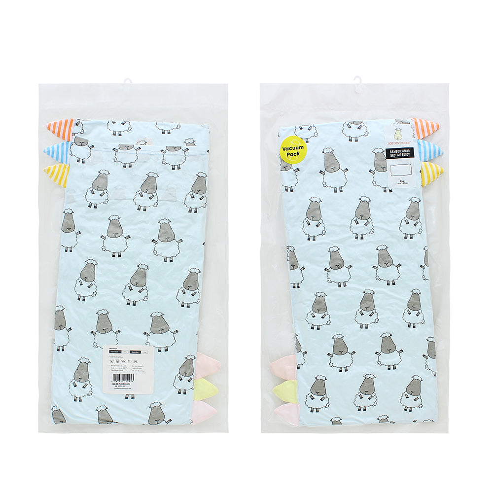 Bed-Time Buddy™ Big Sheepz Blue with Color & Stripe tag - Jumbo (size 23x53cm)