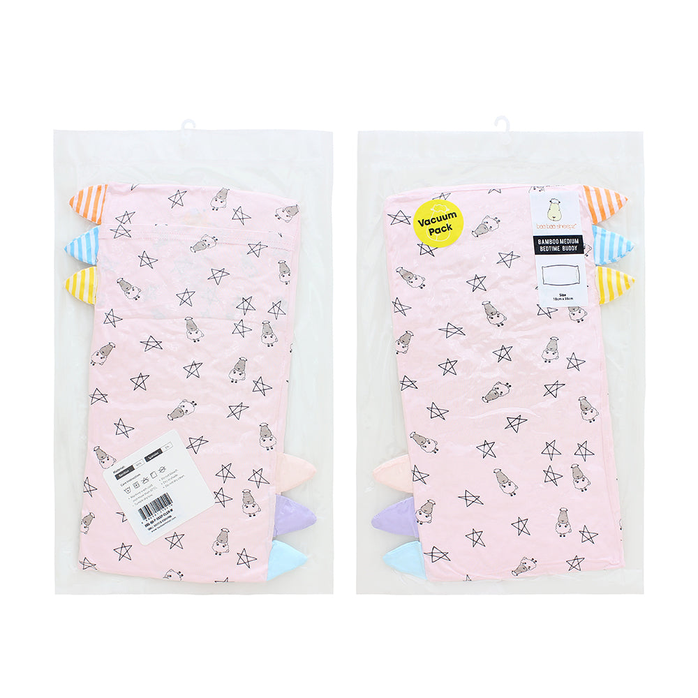 Bed-Time Buddy™ Small Star & Sheepz Pink with Color & Stripe tag - Medium (size 18x38cm)