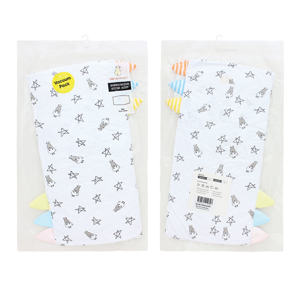 Bed-Time Buddy™ Small Star & Sheepz White with Color & Stripe tag - Medium (size 18x38cm)