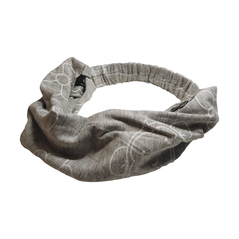 DooDooMooky - Hair Band - Mooky Flower Grey - Wide