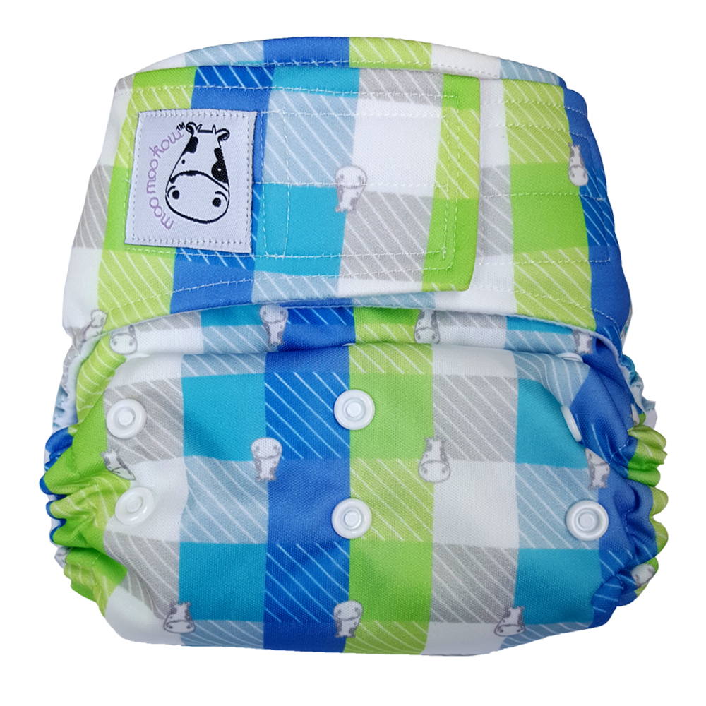 Cloth Diaper One Size Aplix - Checkers