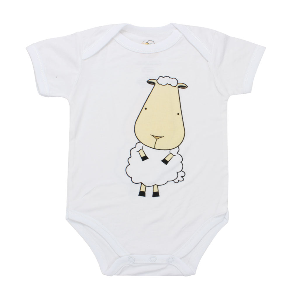 Short Sleeve Onesie White Front & Back Sheepz