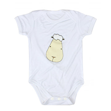 Short Sleeve Onesie Big Face White