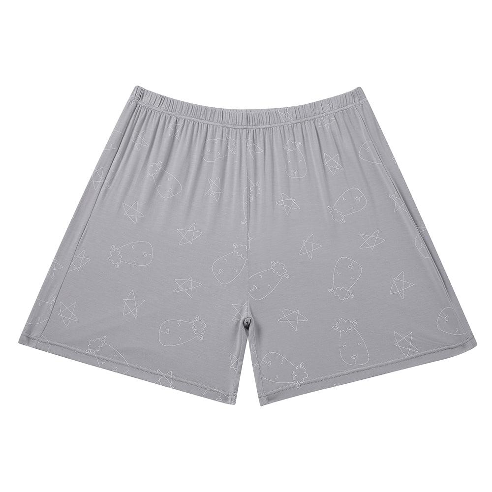 Women Short Cute Big Star & Head Grey