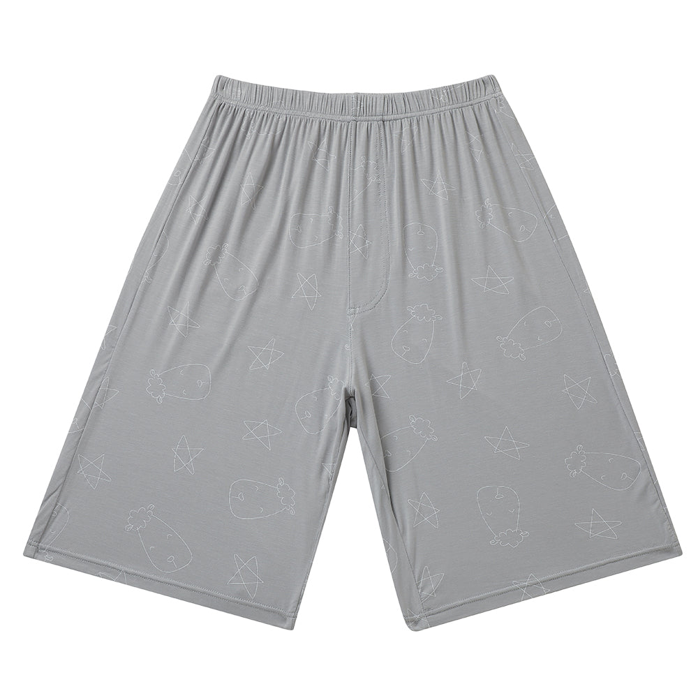 Men Short Cute Big Star & Head Grey