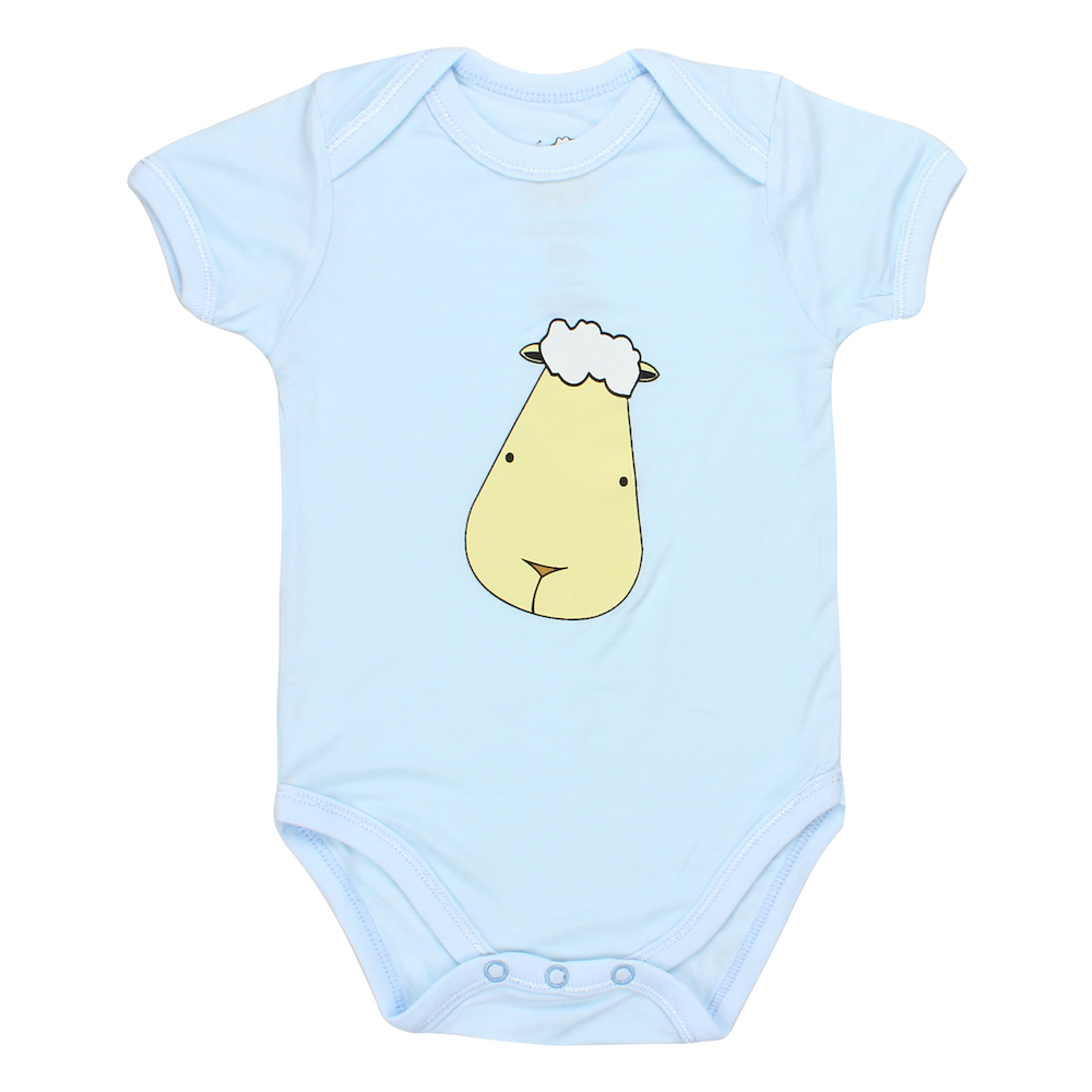 bamboo onesie baby blue