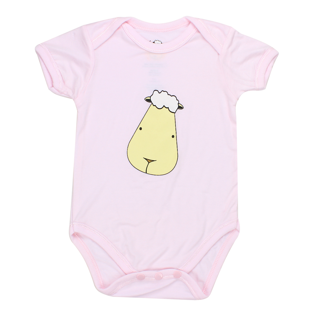 bamboo onesie baby pink