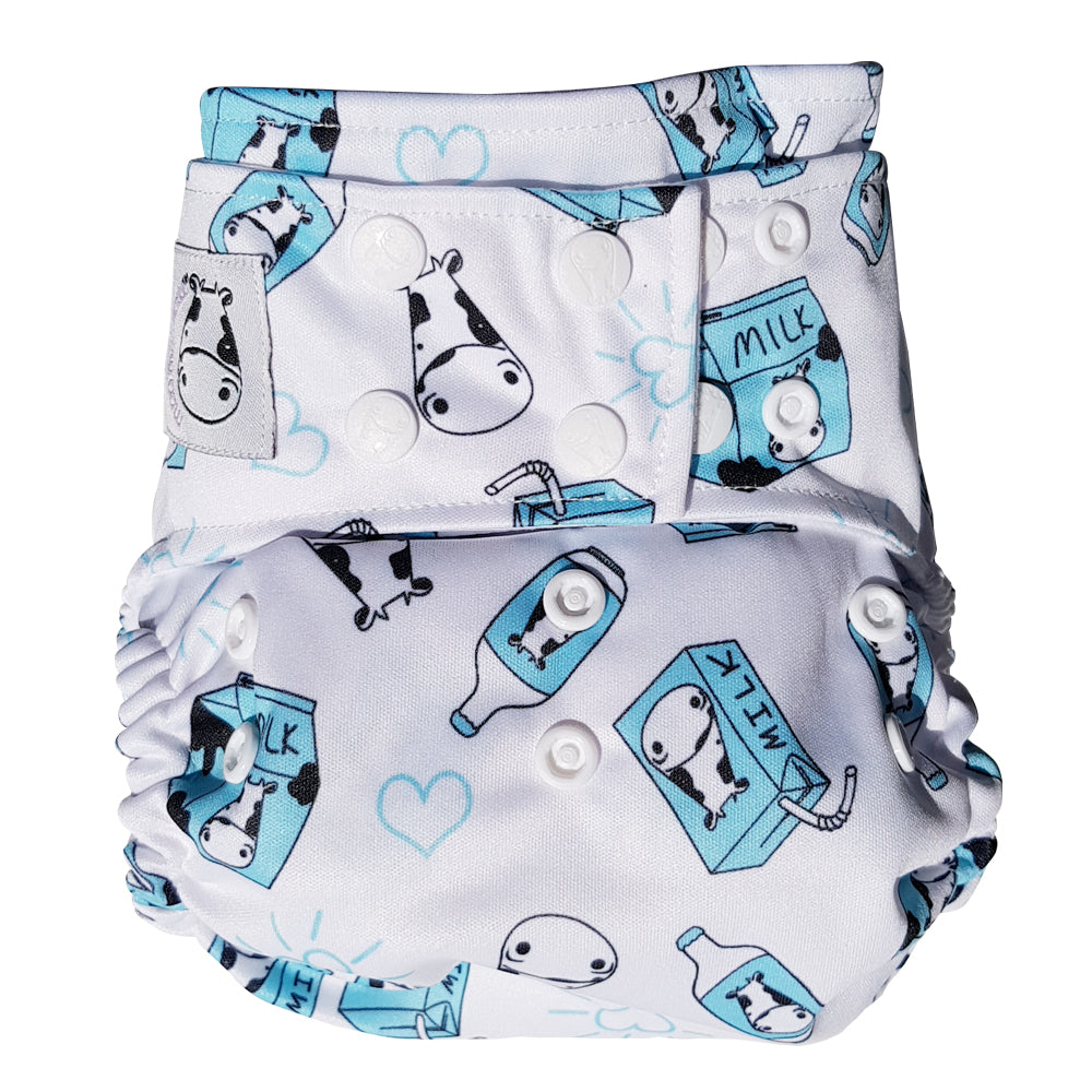 BAMBOO Cloth Diaper One Size Snap - Milk Milk