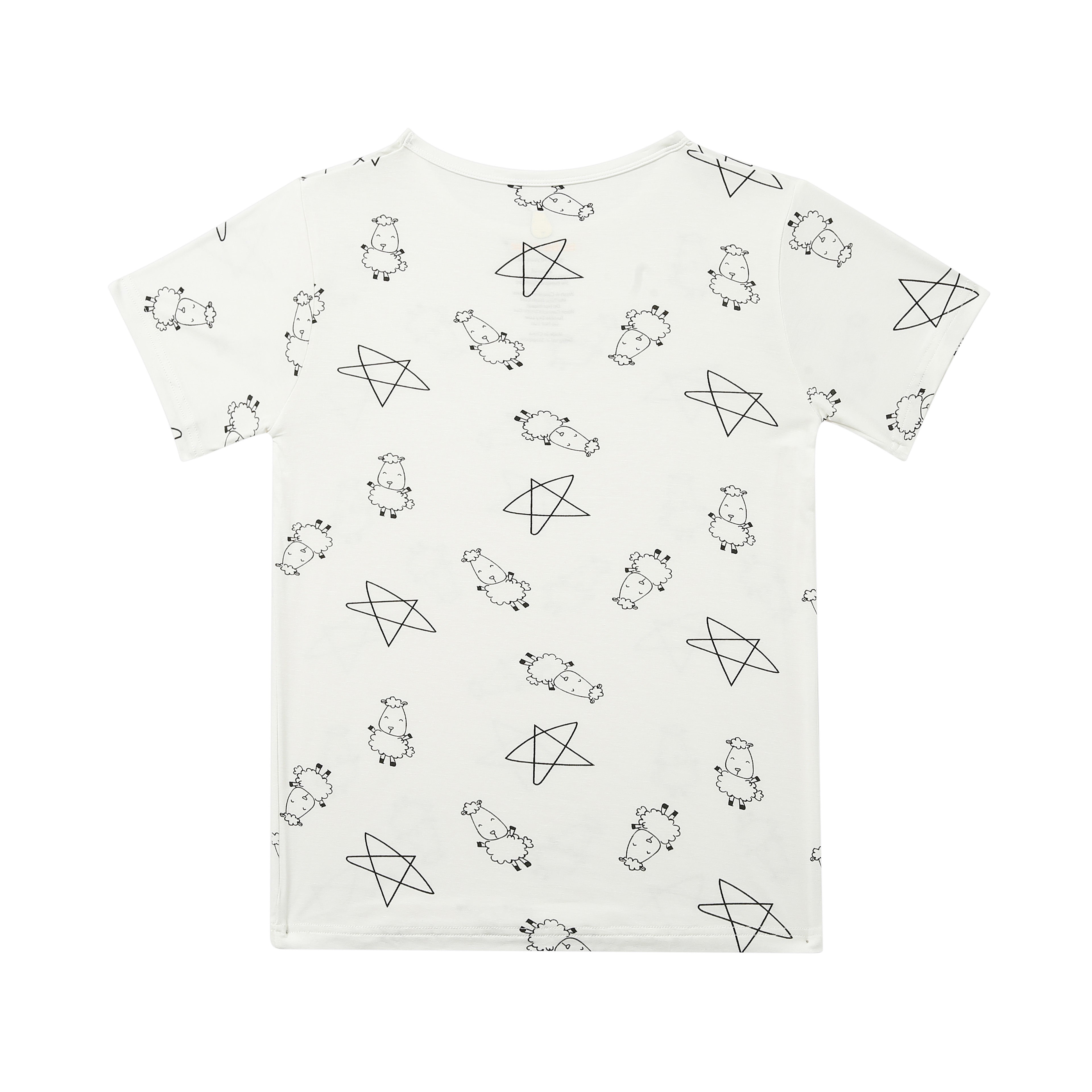 Unisex Short Sleeve T-Shirt Cute Big Star & Sheepz White