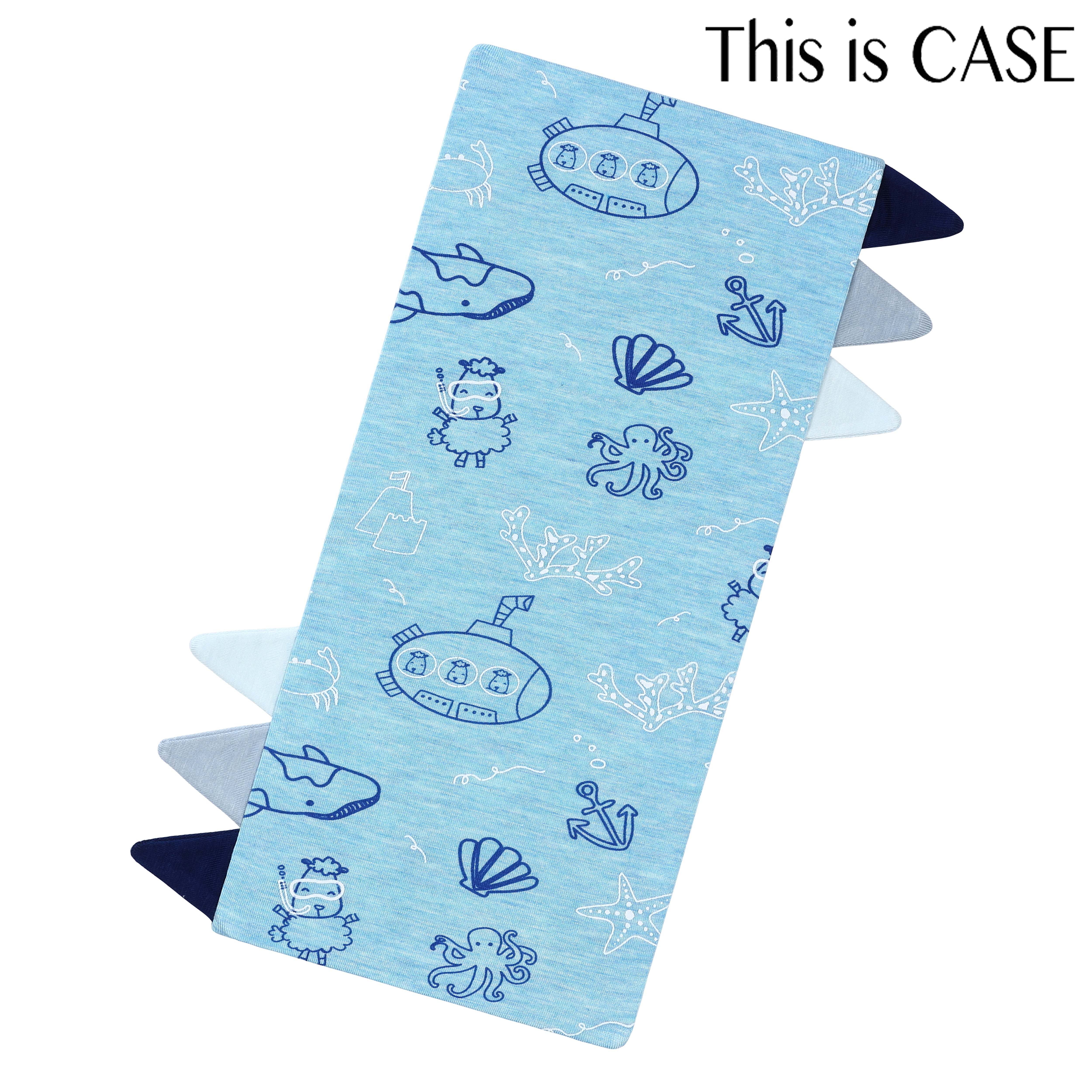 Bed-Time Buddy Case Ocean Baa-ddies Blue with Color tag - Small
