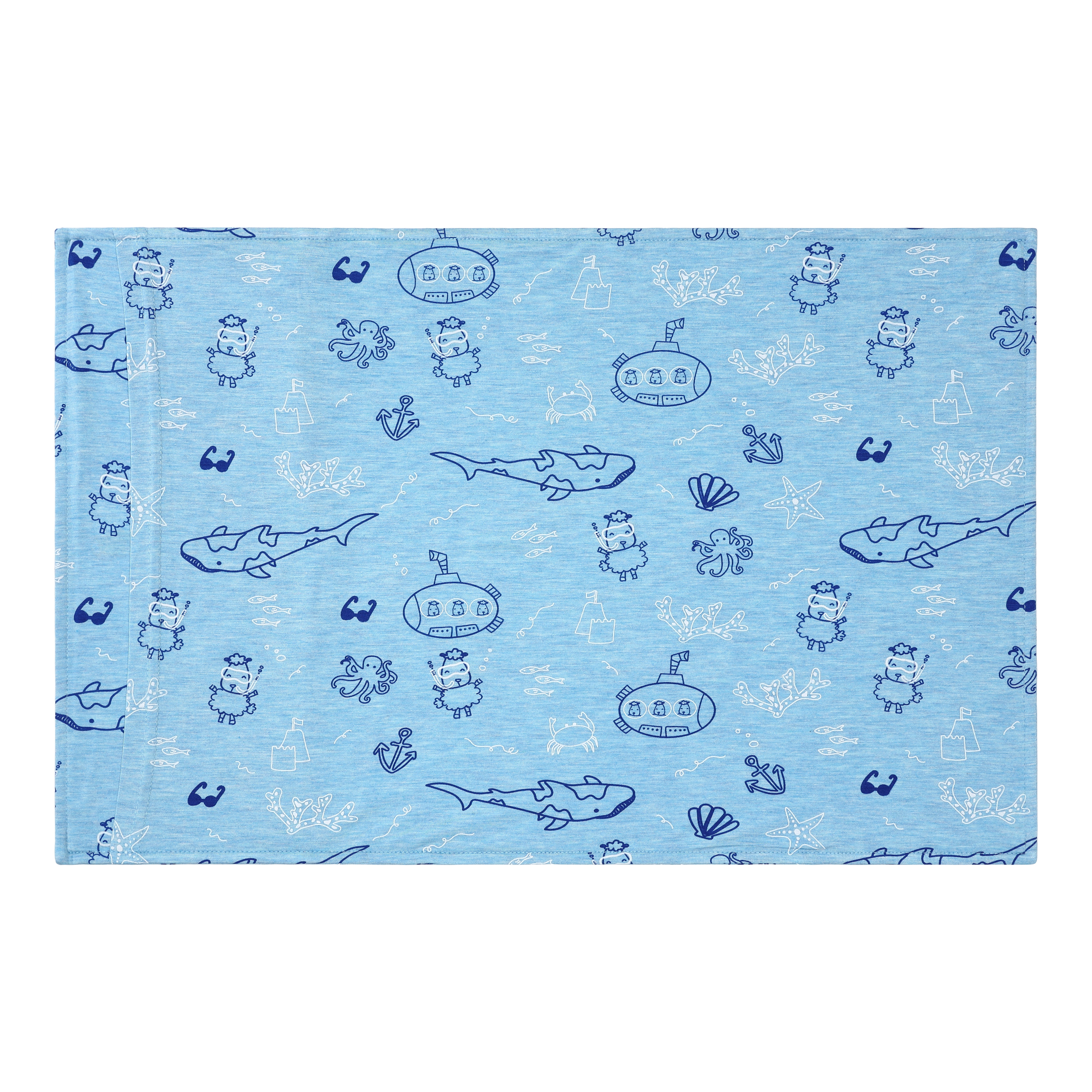 Head Pillow Case Ocean Baa-ddies Blue  - Kids