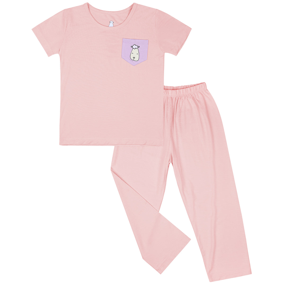 Short Sleeve Shirt Pink + Pants Pink