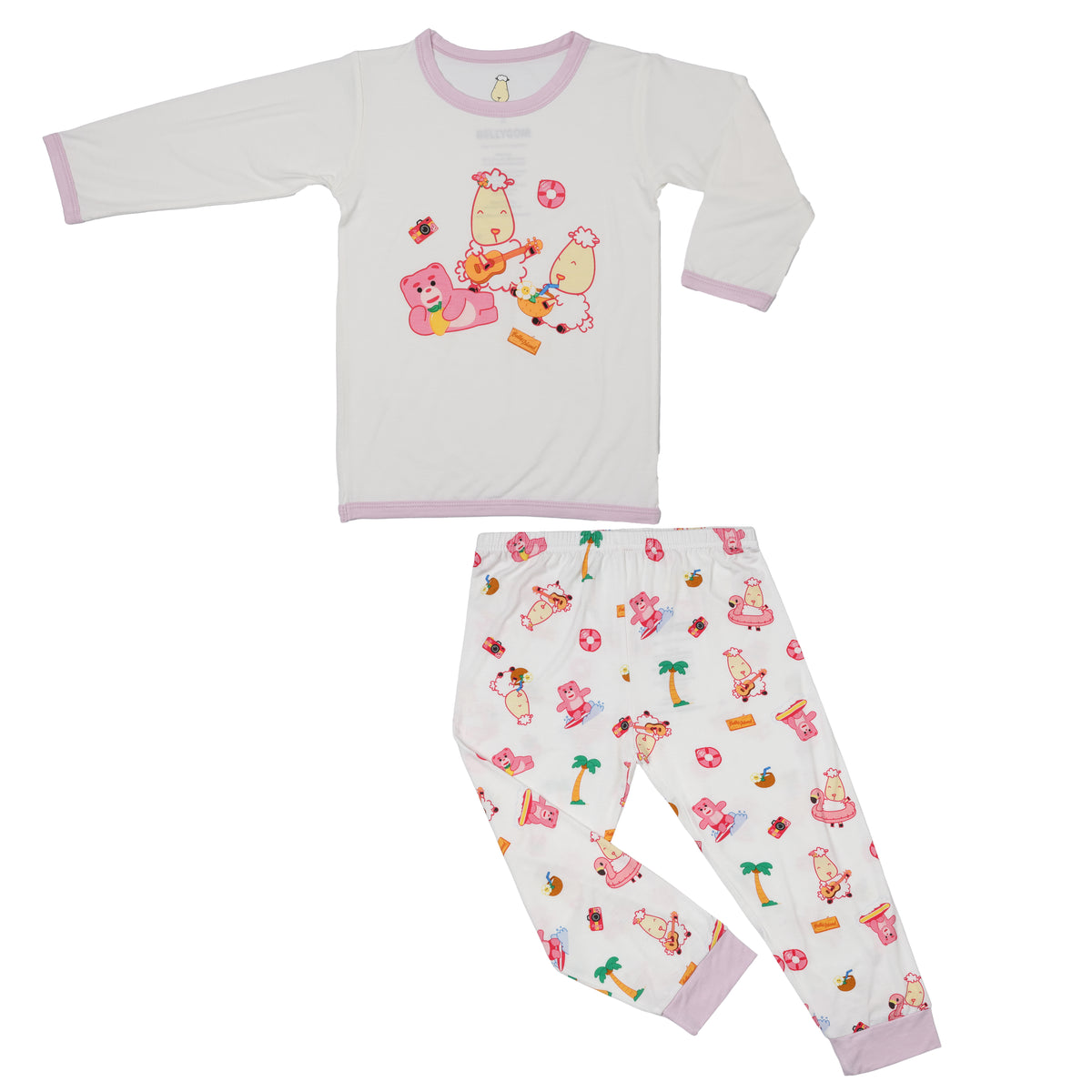 Pyjamas Set BG01 White + Pants BG01 White