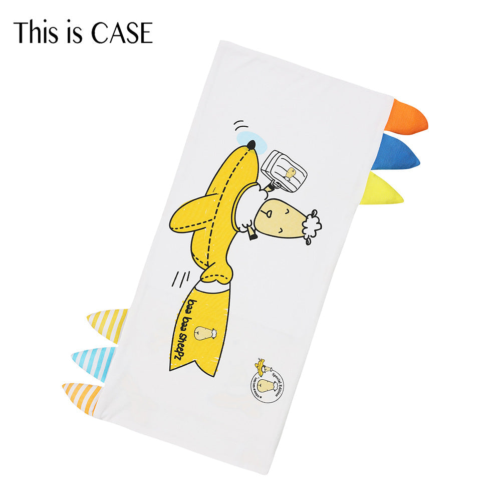 Bed-Time Buddy Case Yellow Plane White Color & Stripe tag - Medium