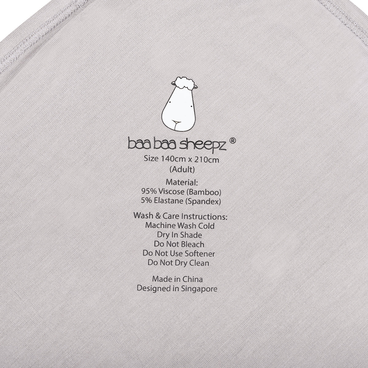 Double Layer Blanket Goodnight Baa Baa White Adult