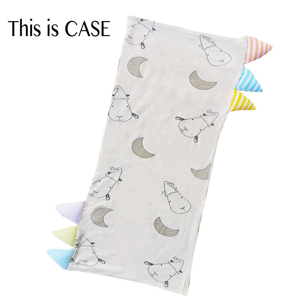 Bed-Time Buddy™ Case Big Moon & Sheepz Yellow with Color & Stripe tag - Medium