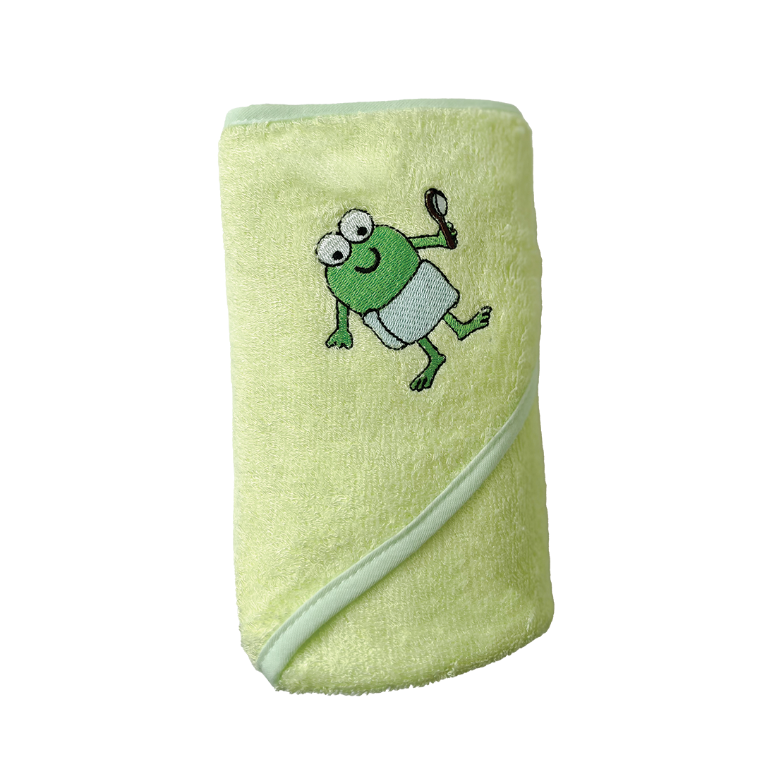 CrokCrokFrok Bamboo Hooded Towel Crok Papa for Baby & Toddler - Green