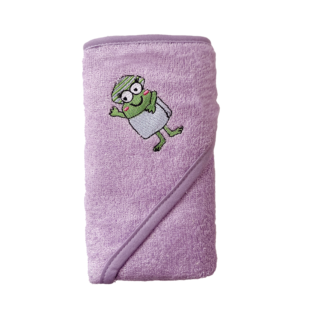 CrokCrokFrok Bamboo Hooded Towel Crok Mama for Baby & Toddler - Purple