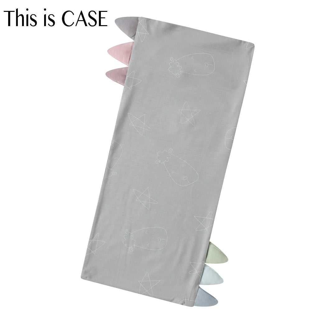 Bed-Time Buddy Case Cute Big Star & Head Grey with Color tag - Small