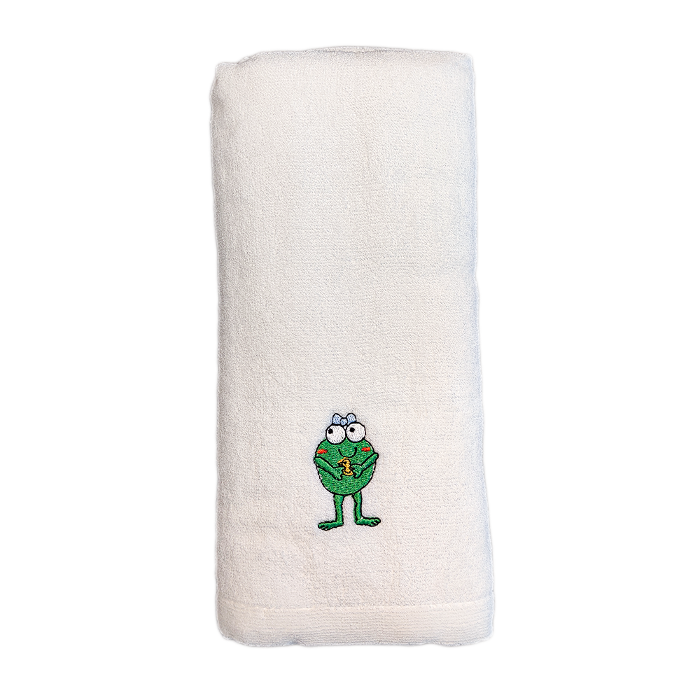 CrokCrokFrok Bamboo Towel Crok Girl for Baby & Kids - White - Small