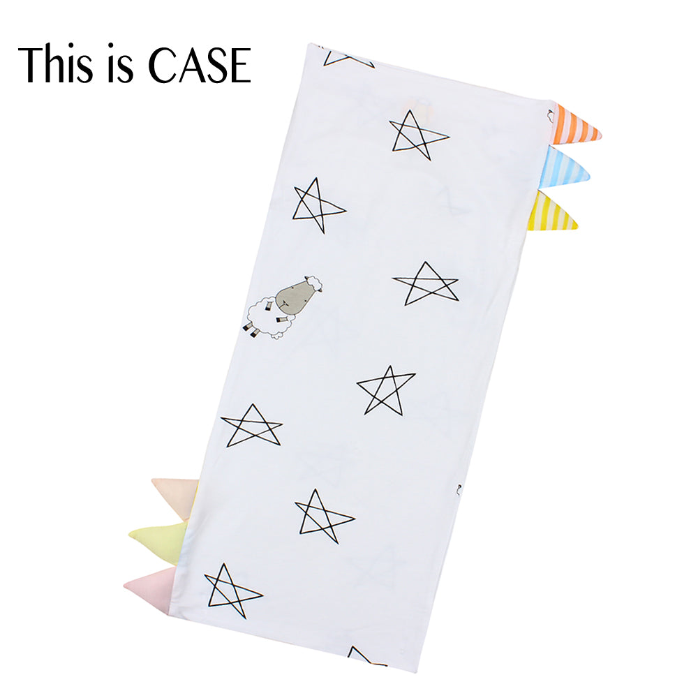 Bed-Time Buddy™ Case Big Star & Sheepz White with Color & Stripe tag - Jumbo