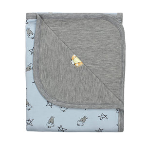 Double Layer Blanket Small Star & Sheepz Blue Adult
