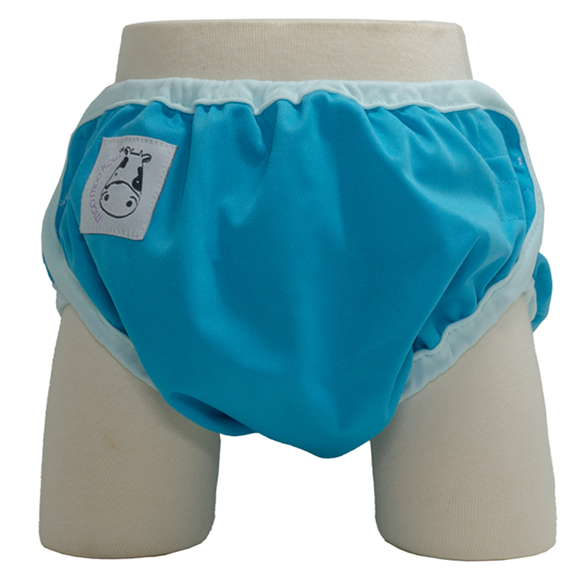 One Size Swim Diaper Sky Blue with Baby Blue Border