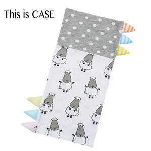 Bed-Time Buddy™ Case Big Sheepz White + Polka Dot Grey with Color & Stripe tag - Jumbo