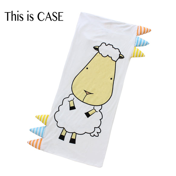 Bed-Time Buddy™ Case Front & Back Sheepz White with Stripe tag - Medium