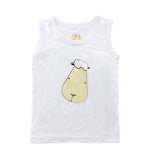 Sleeveless Shirt White Big Face