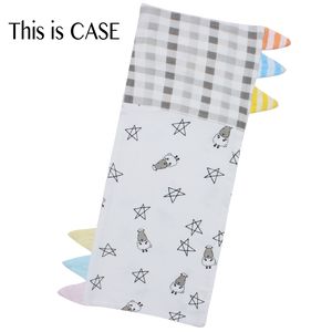 Bed-Time Buddy™ Case Small Star & Sheepz White + Checkers Grey with Color & Stripe tag - Small