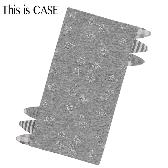 Bed-Time Buddy Case Small Star & Sheepz Grey with Stripe, Polka Dot & Checkers tag Grey - Medium